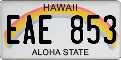 HI license plate EAE853