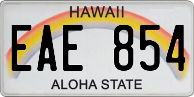 HI license plate EAE854