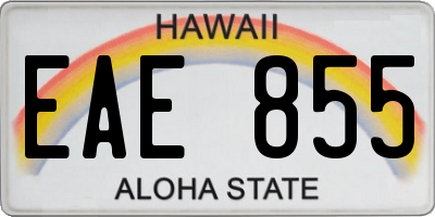 HI license plate EAE855