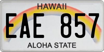 HI license plate EAE857