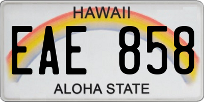 HI license plate EAE858