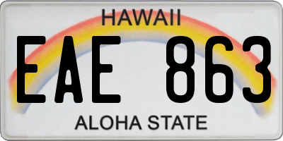 HI license plate EAE863