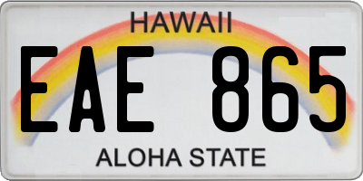 HI license plate EAE865