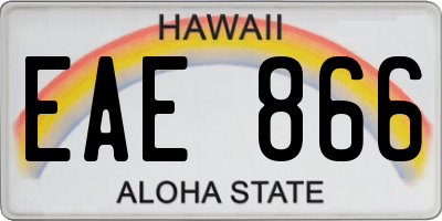 HI license plate EAE866