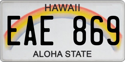 HI license plate EAE869