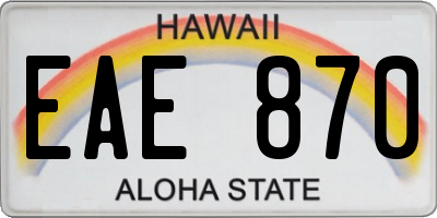 HI license plate EAE870