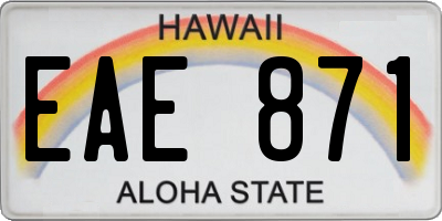 HI license plate EAE871