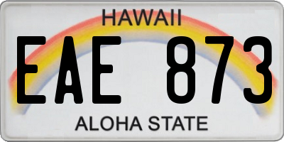 HI license plate EAE873