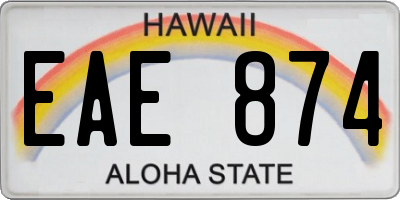 HI license plate EAE874