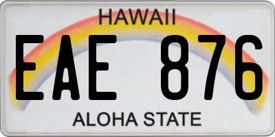 HI license plate EAE876