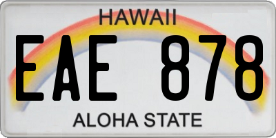 HI license plate EAE878