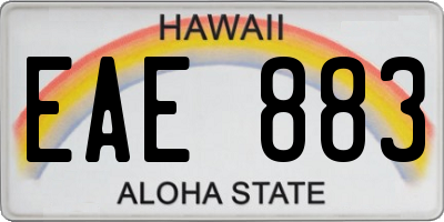 HI license plate EAE883