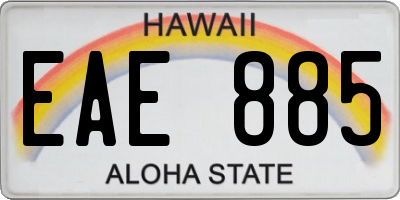 HI license plate EAE885