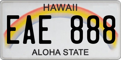 HI license plate EAE888