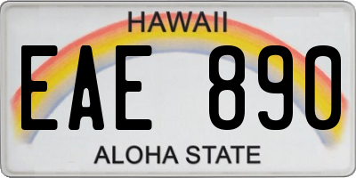 HI license plate EAE890