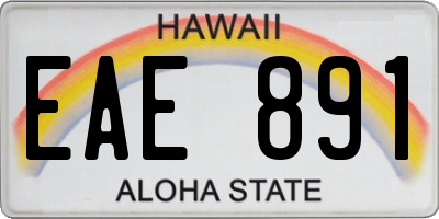 HI license plate EAE891