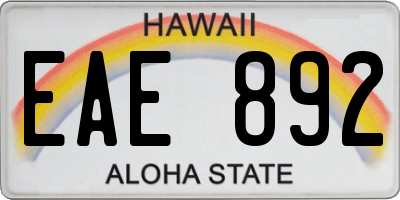 HI license plate EAE892