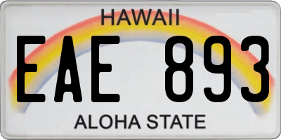 HI license plate EAE893