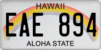 HI license plate EAE894