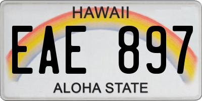 HI license plate EAE897