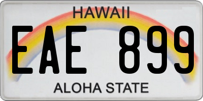 HI license plate EAE899
