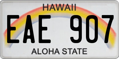 HI license plate EAE907