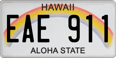 HI license plate EAE911