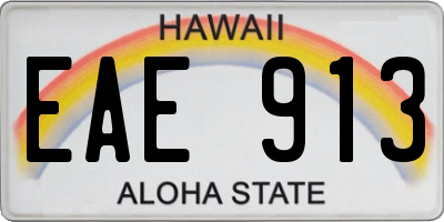 HI license plate EAE913