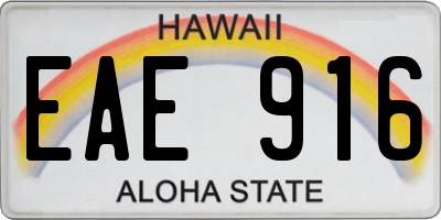 HI license plate EAE916