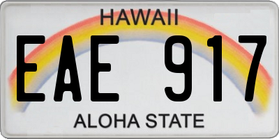 HI license plate EAE917