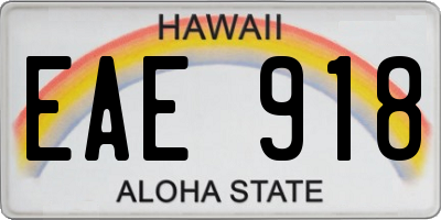 HI license plate EAE918