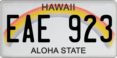 HI license plate EAE923