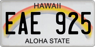 HI license plate EAE925