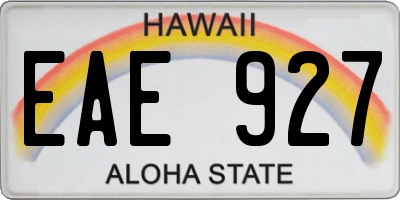 HI license plate EAE927