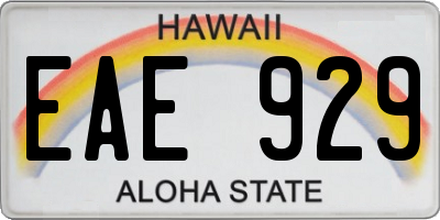 HI license plate EAE929