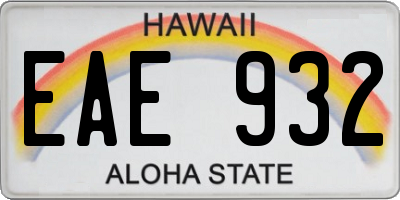 HI license plate EAE932