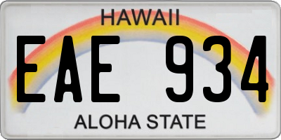 HI license plate EAE934