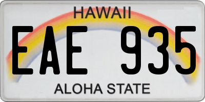 HI license plate EAE935