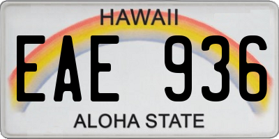 HI license plate EAE936