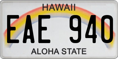 HI license plate EAE940