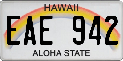 HI license plate EAE942