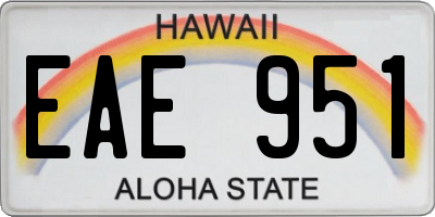 HI license plate EAE951