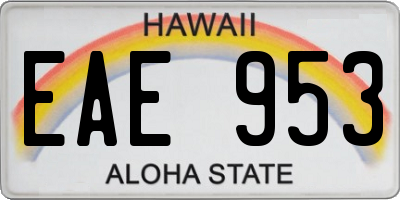 HI license plate EAE953