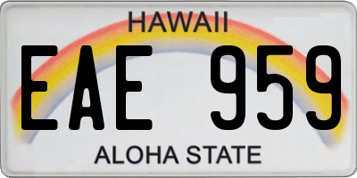 HI license plate EAE959