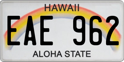 HI license plate EAE962