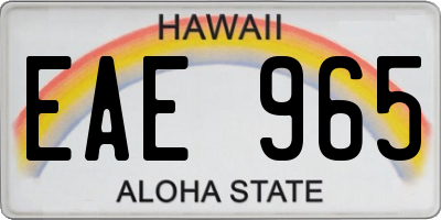 HI license plate EAE965