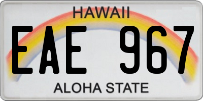 HI license plate EAE967