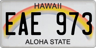 HI license plate EAE973