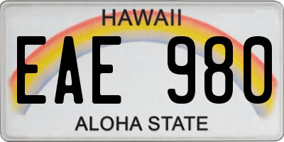 HI license plate EAE980