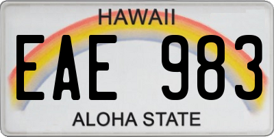 HI license plate EAE983